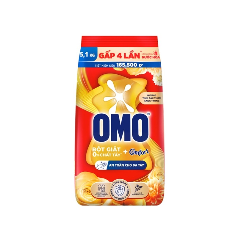 Bột giặt OMO hương Tinh Dầu Thơm Sang Trọng 5.1kg