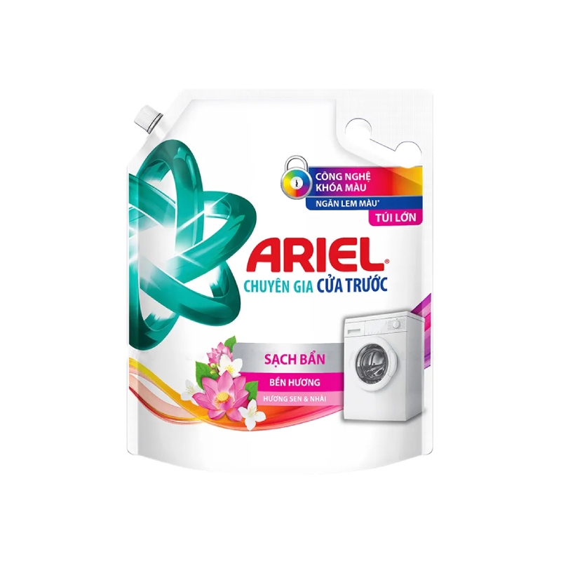 Nước Giặt Ariel Cửa Trước Hương Sen & Nhài Túi 3,05kg