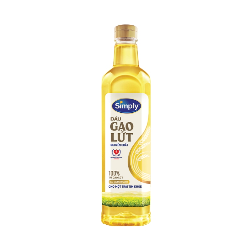 Dầu Gạo Lứt Simply Nguyên Chất 100% Chai 1L