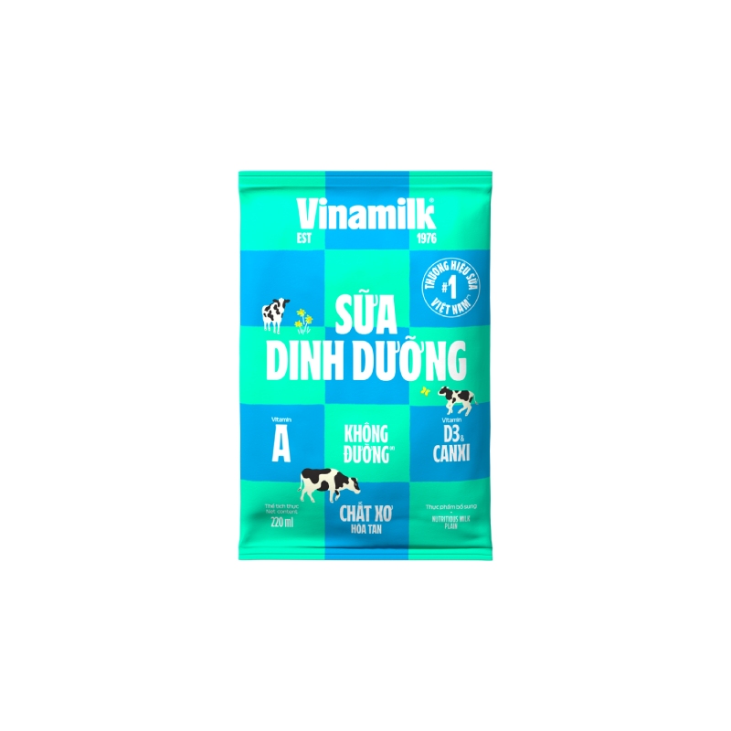 Sữa Dinh Dưỡng Vinamilk Không Đường Bịch 220ml
