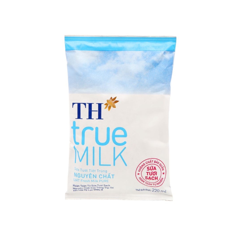 Sữa Tươi Tiệt Trùng TH true Milk Nguyên Chất Giấy 220ml