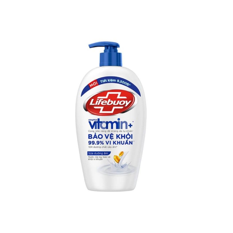 Nước Rửa Tay Lifebuoy Công Thức Vitamin+ Sữa Dưỡng Ẩm 450g