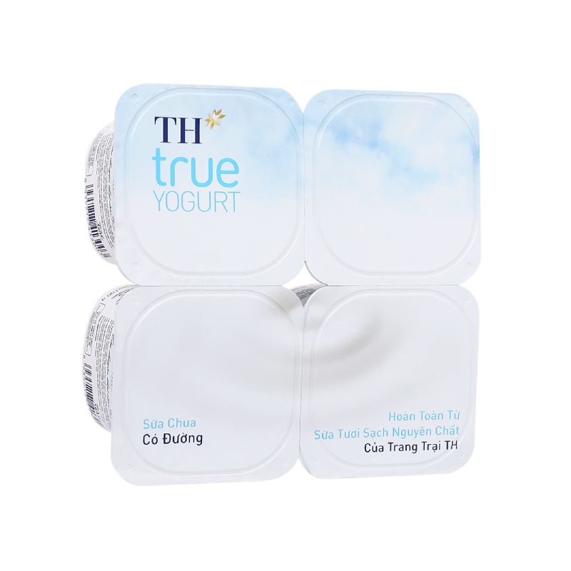 Sữa Chua Có Đường TH true Yogurt Vỉ 4 Hộp 100g