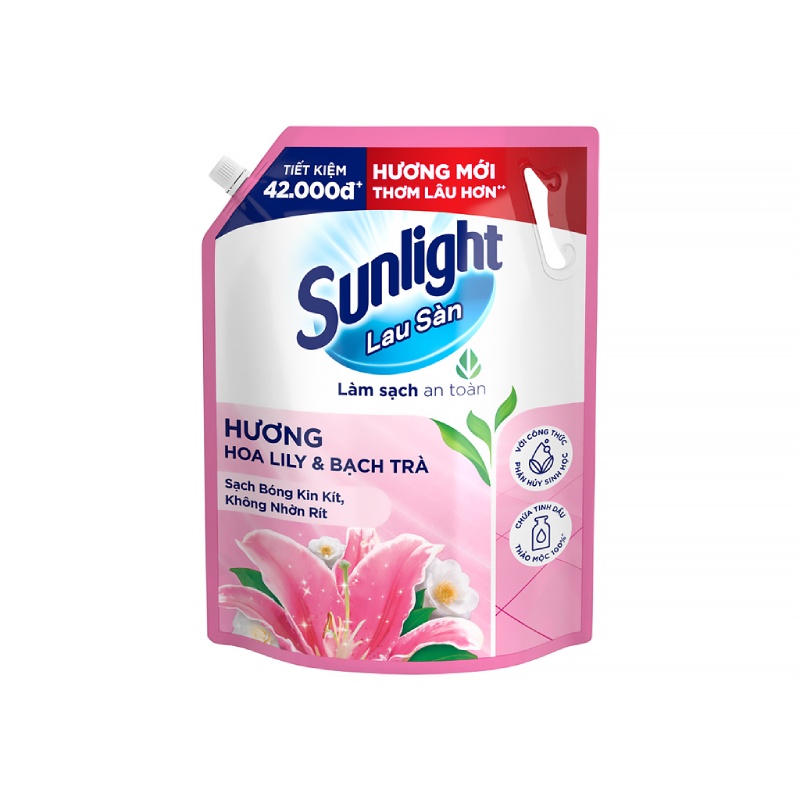 Nước Lau Sàn Sunlight Hương Hoa Lily & Bạch Trà Túi 3.6kg