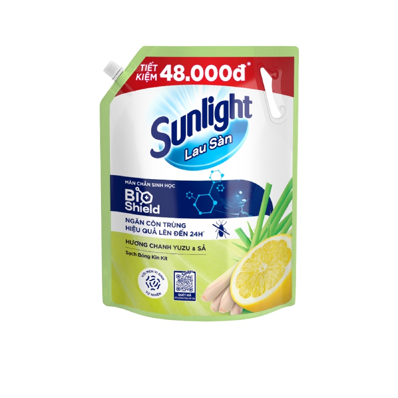 Nước Lau Sàn Sunlight Tinh Dầu Sả Chanh Túi 3.4kg