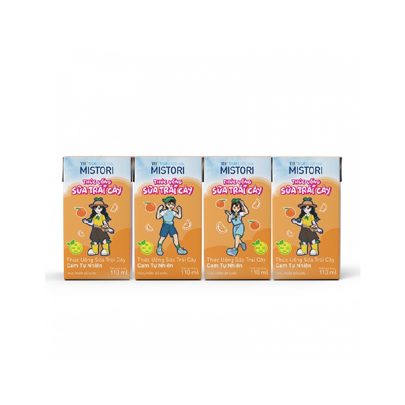 Mistori Thức Uống Sữa Trái Cây - Cam Tự Nhiên Hộp 110ml
