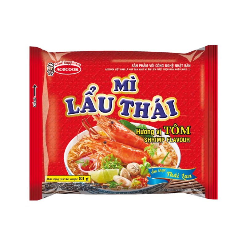 Mì Lẩu Thái Vị Tôm Gói 81g