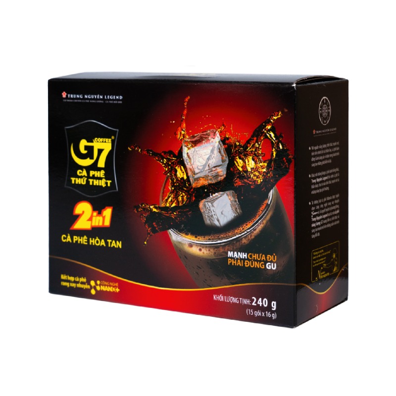 Cafe Đen Đá G7 2in1 Hộp 240g (15 Gói)