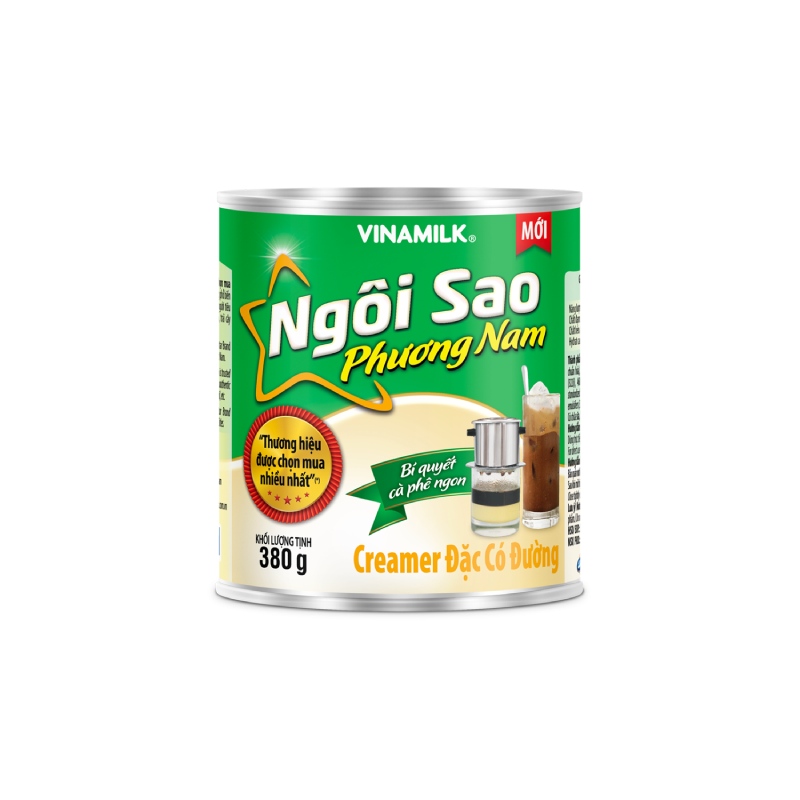 Sữa Đặc Ngôi Sao Phương Nam Nhãn Xanh Lá Hộp Thiếc 380g