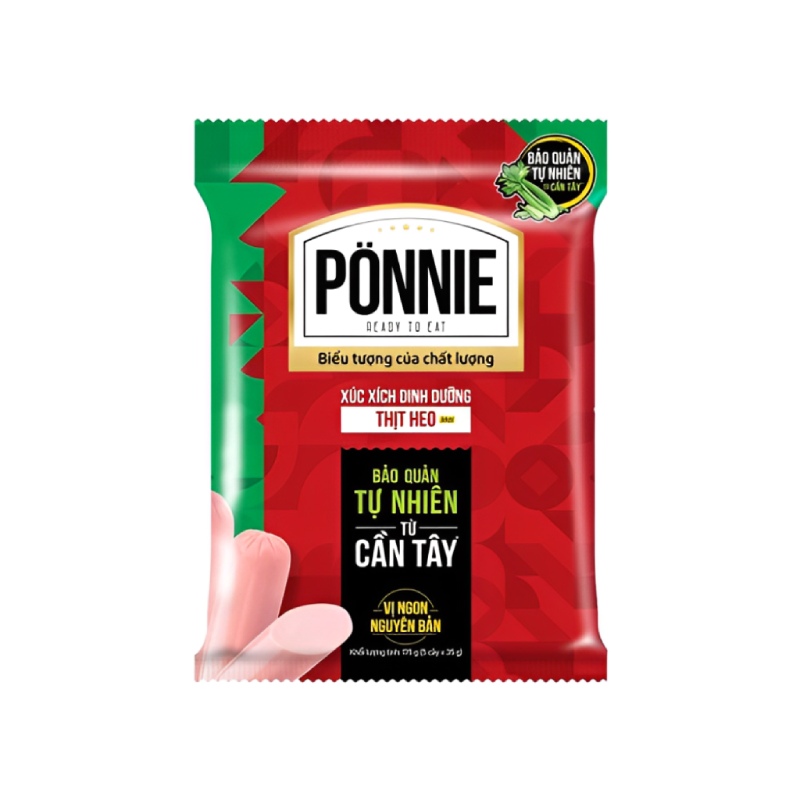 Xúc Xích Thịt Heo Ponnie Gói 175g (5 cây x 35g)