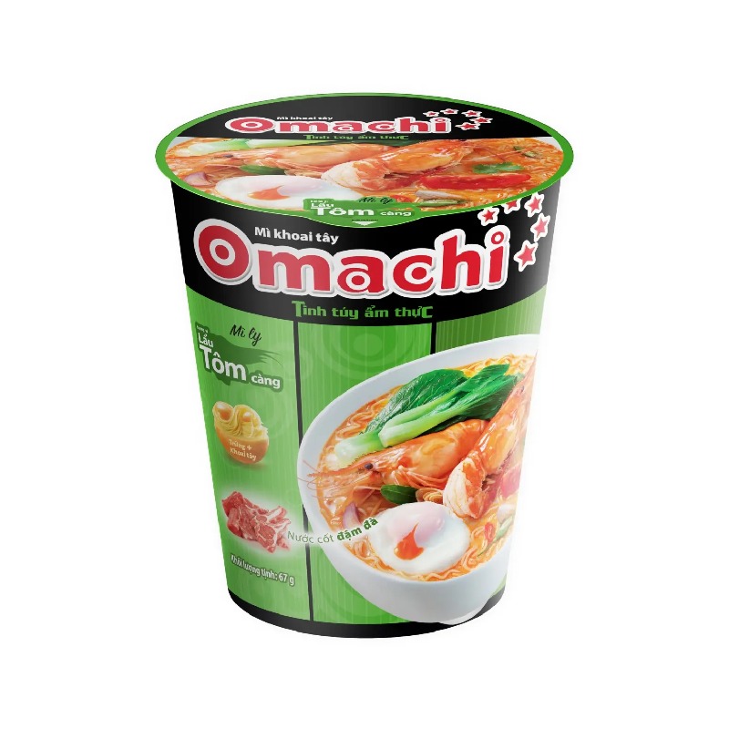 Mì Ly Omachi Lẩu Tôm Càng 67g