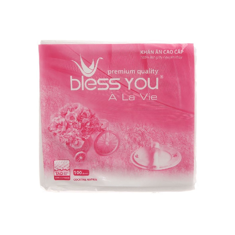 Khăn Giấy Ăn Bless You 100 Tờ (33 x 33cm)