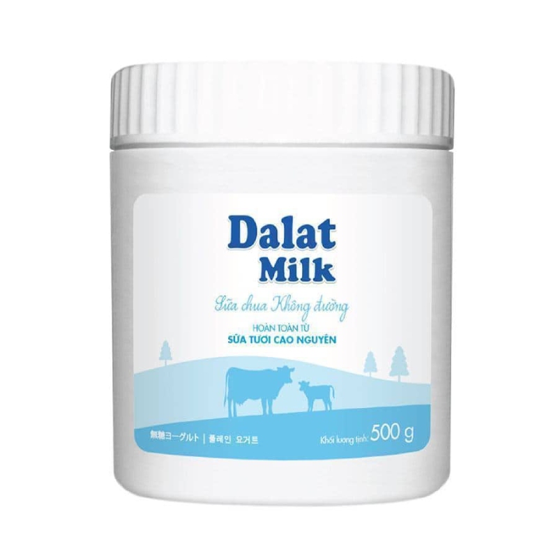 Sữa Chua Ăn Dalat Milk Không Đường 500g