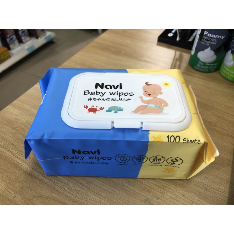 Khăn Ướt Không Mùi Navi Gói 100 Tờ