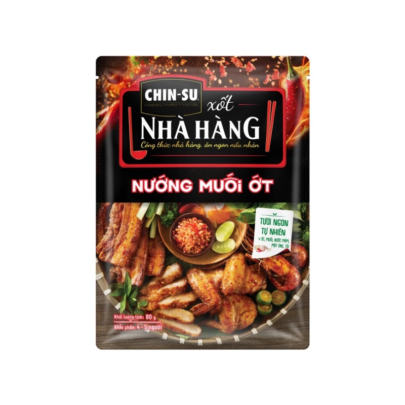 Xốt Nhà Hàng Chin-su Nướng Muối Ớt Gói 80g