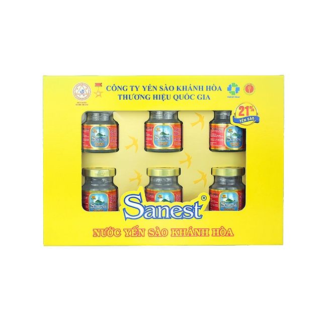 Nước Yến Sào Khánh Hòa Sanest Hộp 6 Hũ 70ml