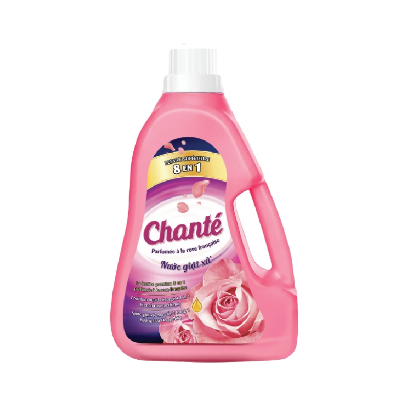 Nước Giặt Xả Chanté 8 in 1 Hương Hoa Hồng Ohara Pháp Bình 3.1Kg