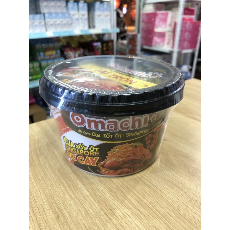 Mì Trộn Omachi Vị Cua Xốt Ớt Singapore Hộp 96g