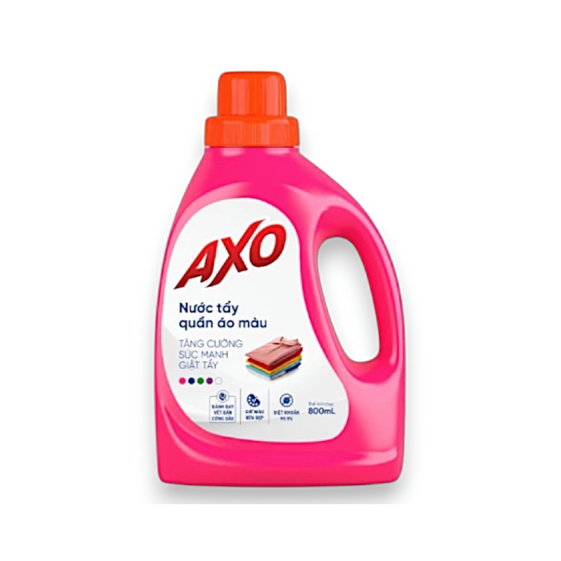 Nước Tẩy Quần Áo Màu AXO Hương Hoa Đào Chai 800ml
