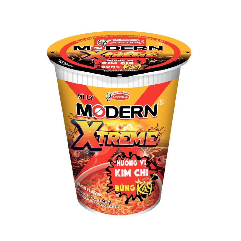 Mì Ly Modern Xtreme Hương Vị Kim Chi 66g