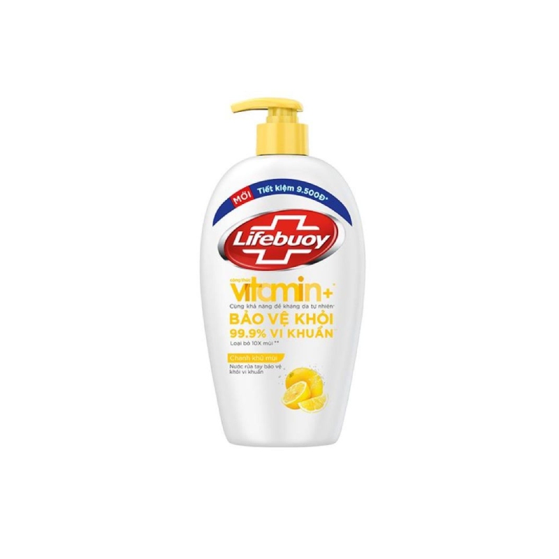 Nước Rửa Tay Lifebuoy Vitamin+ Hương Chanh Khử Mùi Chai 450g