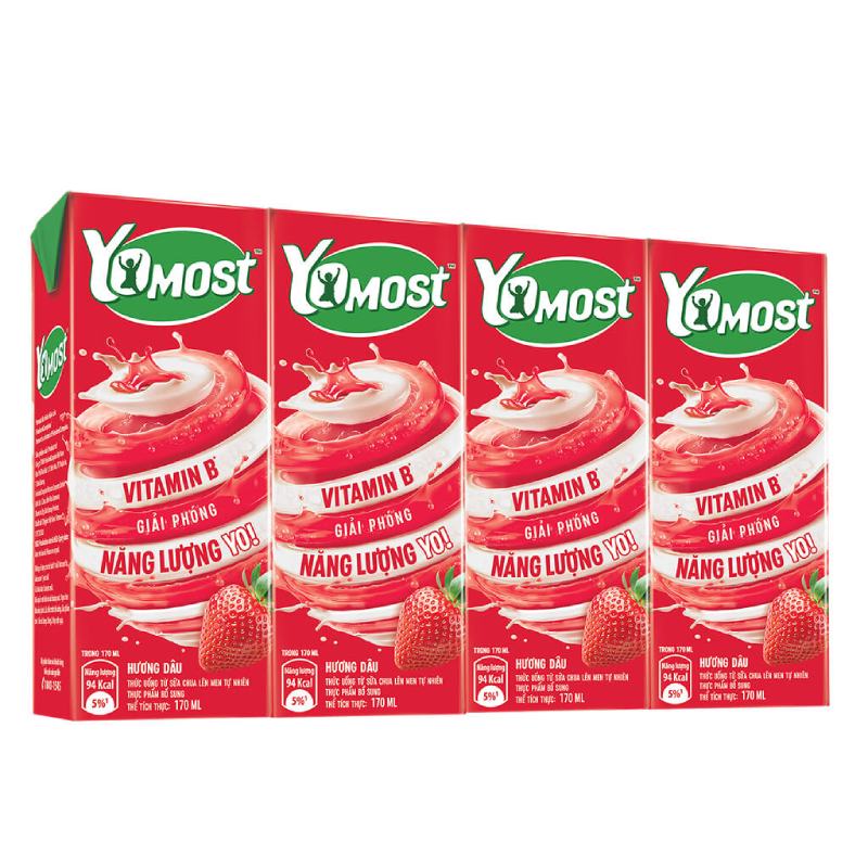 Sữa Chua Uống YoMost Hương Dâu Hộp 170ml