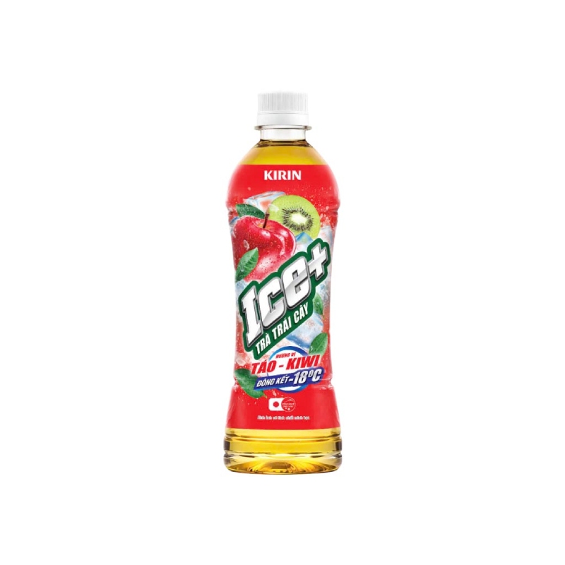 Trà Trái Cây Kirin Ice+ Vị Táo và Kiwi Chai 490ml