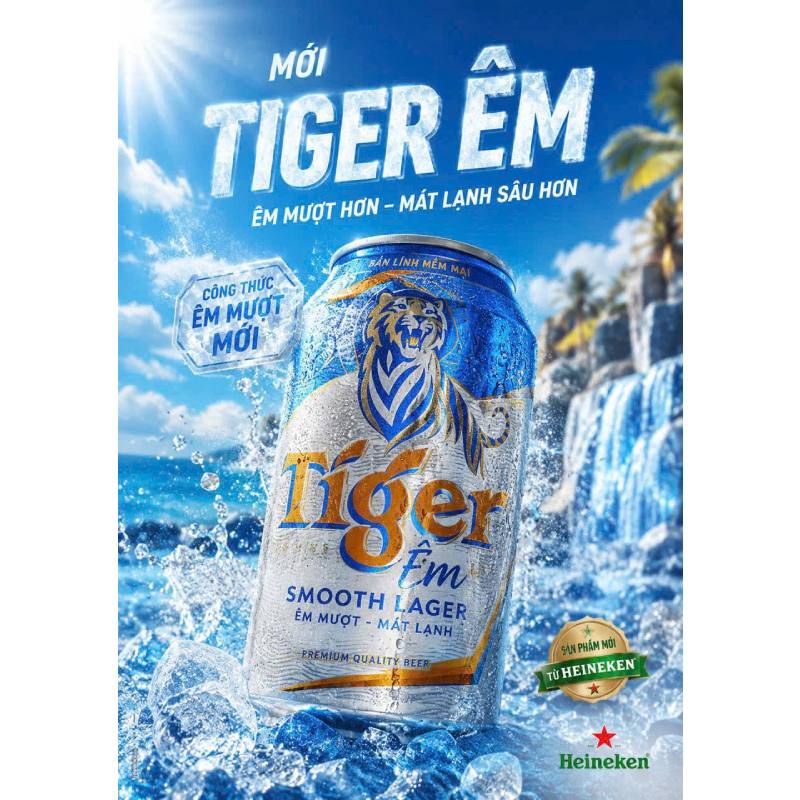 Bia Tiger Smooth Lager 330ml