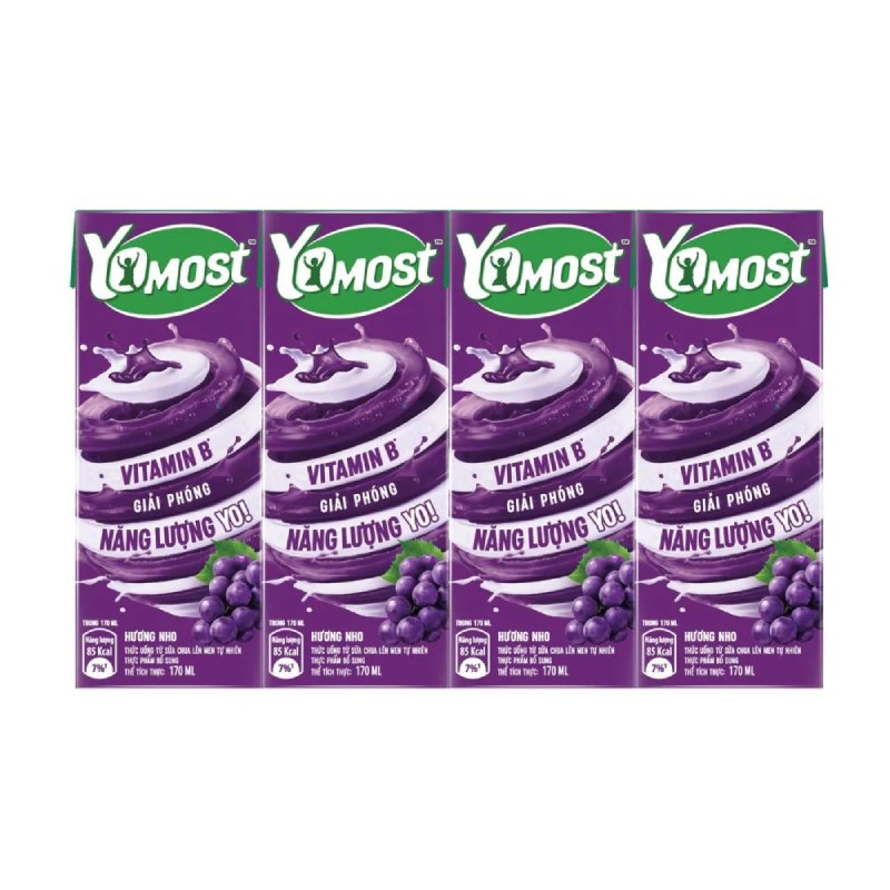 Sữa Chua Uống YoMost Hương Nho Hộp 170ml