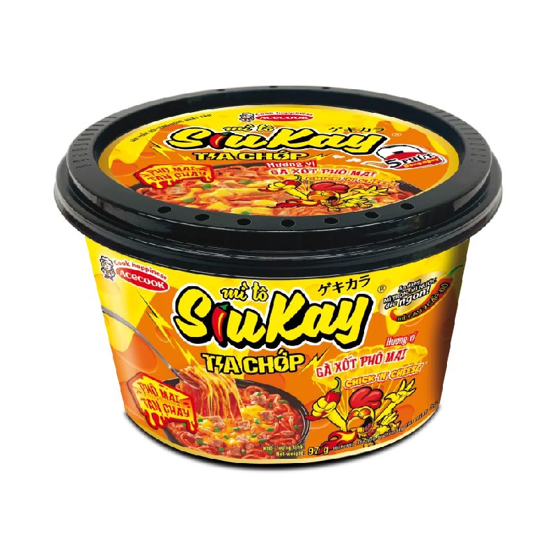 Mì Tô Siukay Tia Chớp Hương Vị Gà Xốt Phô Mai Hộp 97g